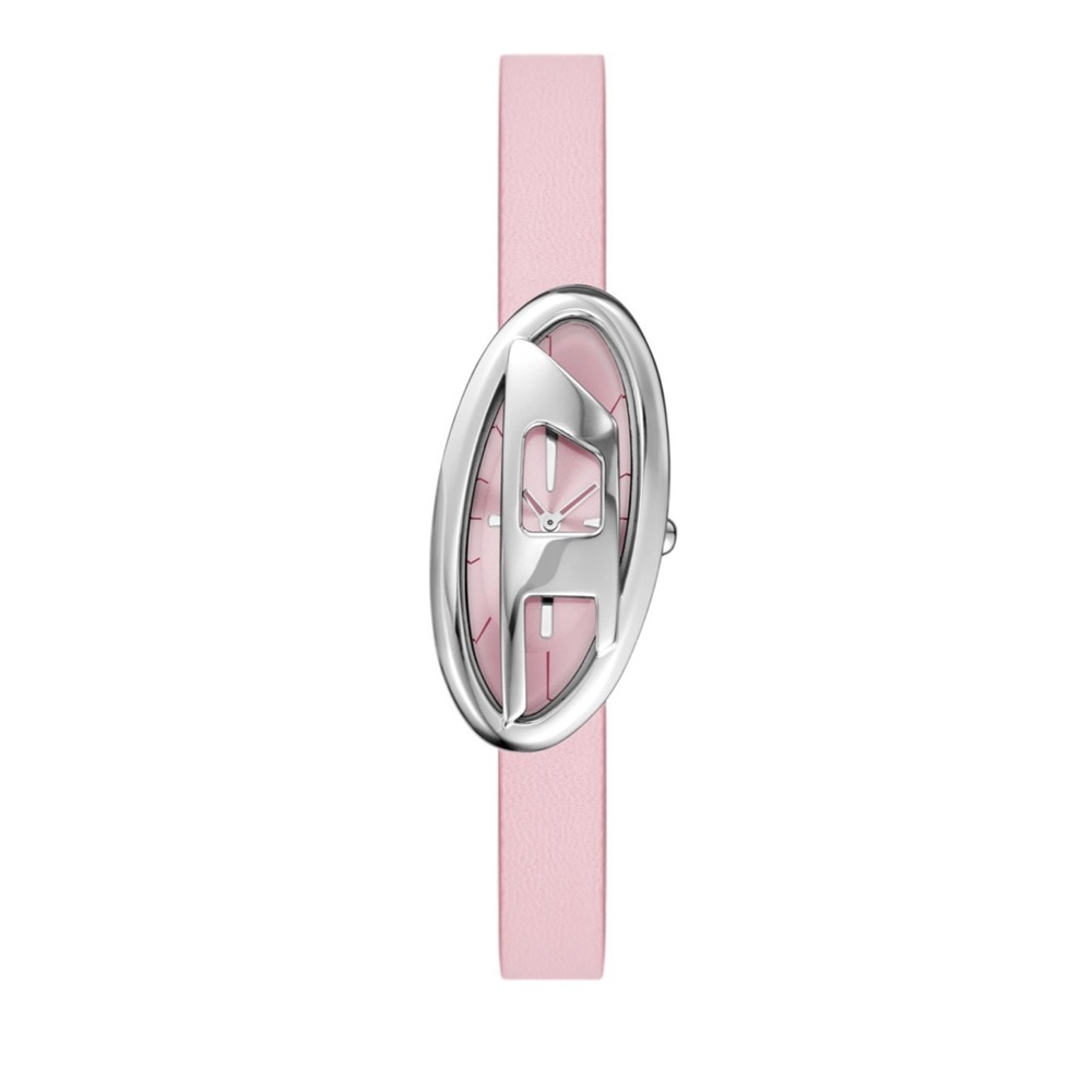 DIESEL D-Era Two-Hand Leather Watch Pink and Silver. BRAND NEW! DZ5621